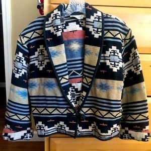 Cropped vintage Aztec blazer